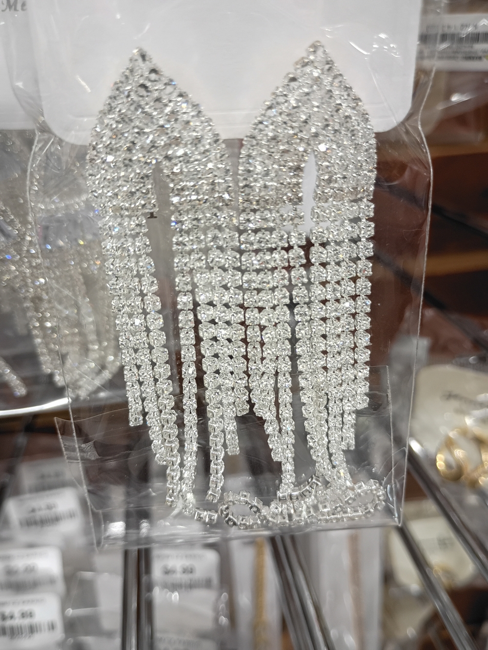 Silver Crystal Fringe Drop Earrings - Elegant Women Jewelry